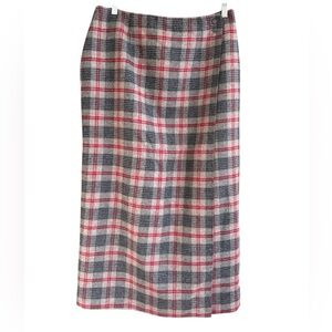 VINTAGE Talbots Wrap Maxi Skirt Plaid Lined Tartan Blanket Wool